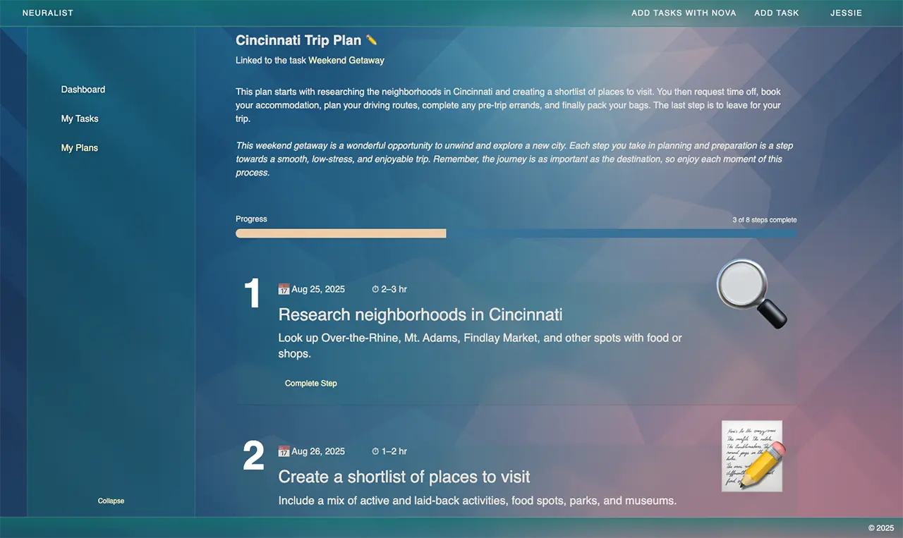 Nova generating a plan